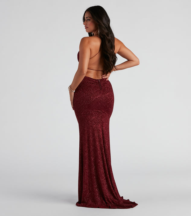Adah Formal Glitter A-Line Dress & Windsor