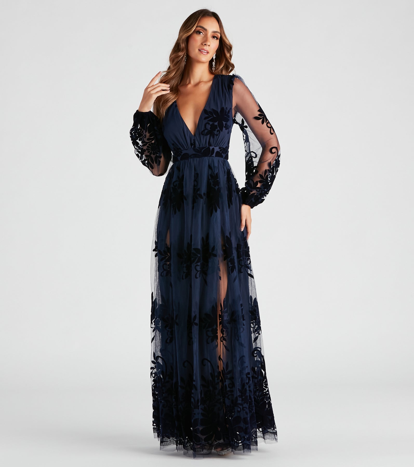 Evelyn Formal Plunge A-Line Dress & Windsor