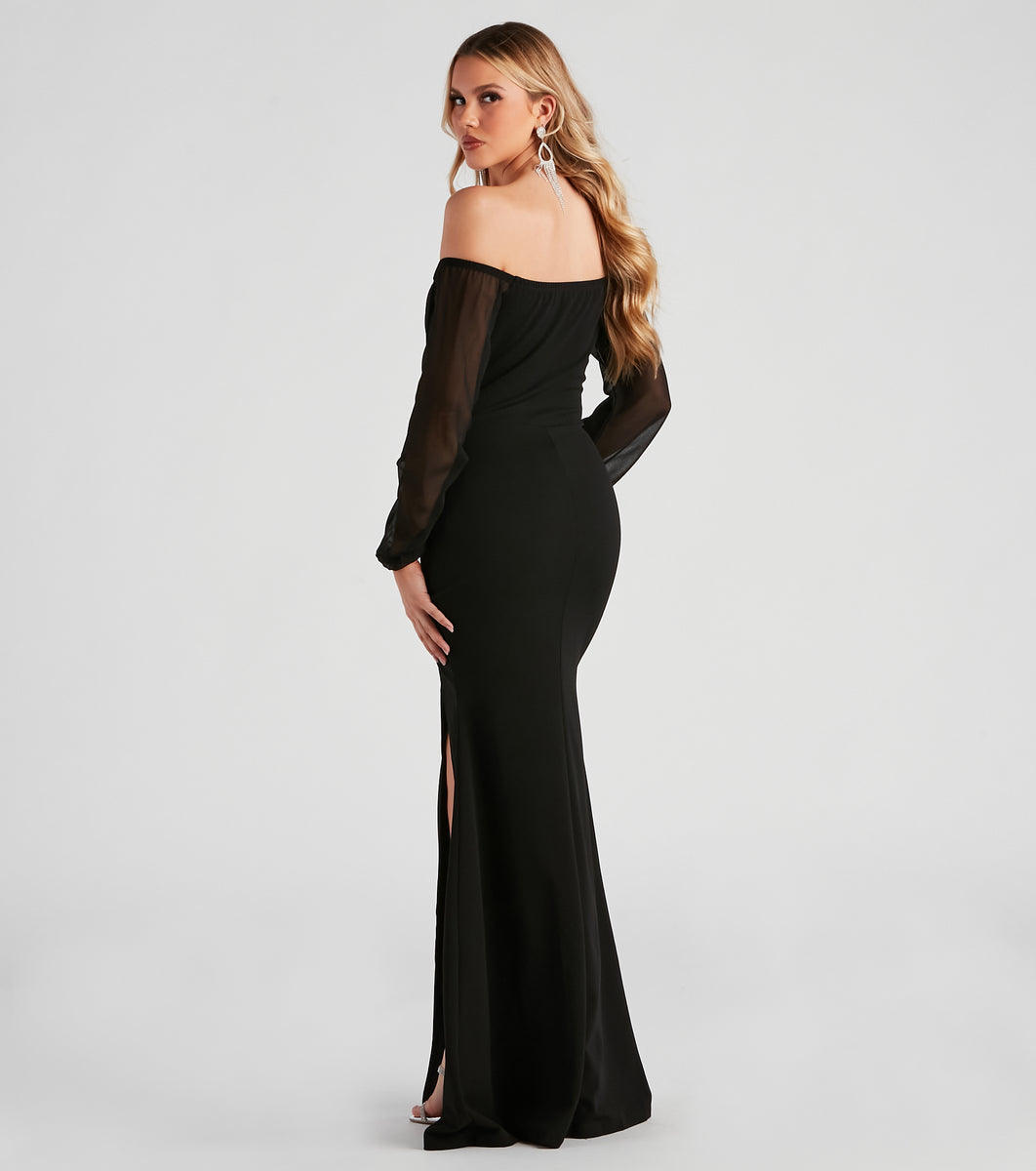 Raegan Formal Crepe Long Dress & Windsor