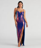 Aisha Formal Iridescent Sequin Dress creates the perfect summer wedding guest dress or cocktail party dresss with stylish details in the latest trends for 2023!