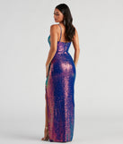 Aisha Formal Iridescent Sequin Dress creates the perfect summer wedding guest dress or cocktail party dresss with stylish details in the latest trends for 2023!