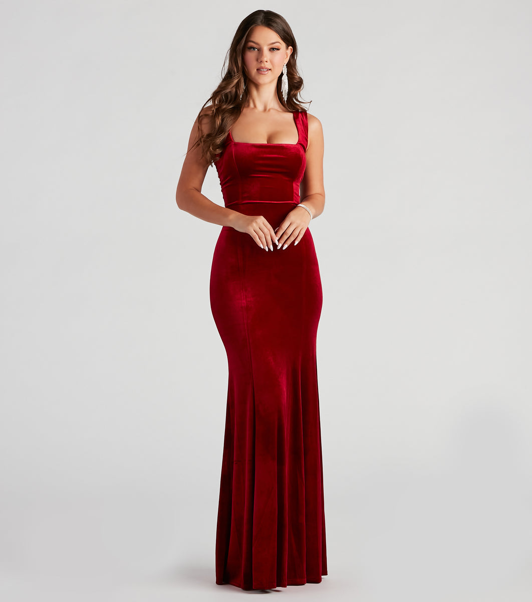 Roxanna mermaid satin clearance dress