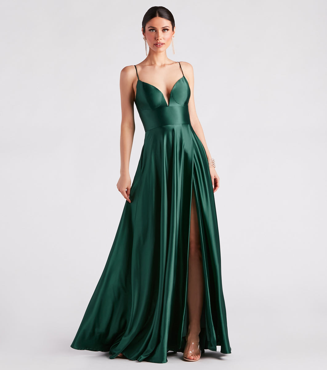 Anya Satin Sleeveless A-line Formal Dress & Windsor
