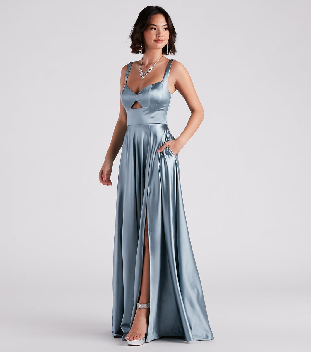 Angelica Formal Satin A-Line Gown & Windsor