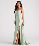 Marva Formal Satin Cowl Neck Dress