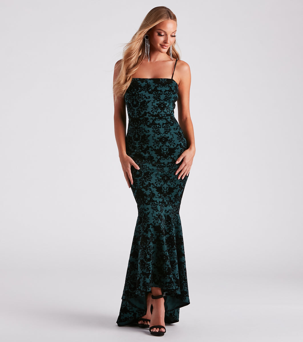 Liyah Formal Velvet Ruffle Dress & Windsor