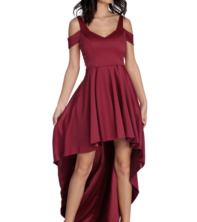 Roselyn Satin Sweetheart High-Low Dress & Windsor