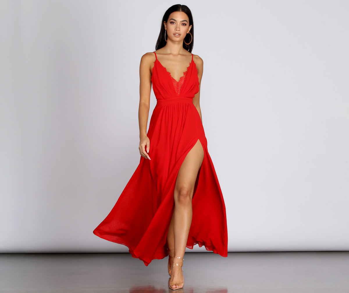 Backless Slim Fit High Split Evening Dress – The Alley Online