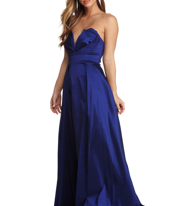 Kayla formal high cheap slit taffeta dress