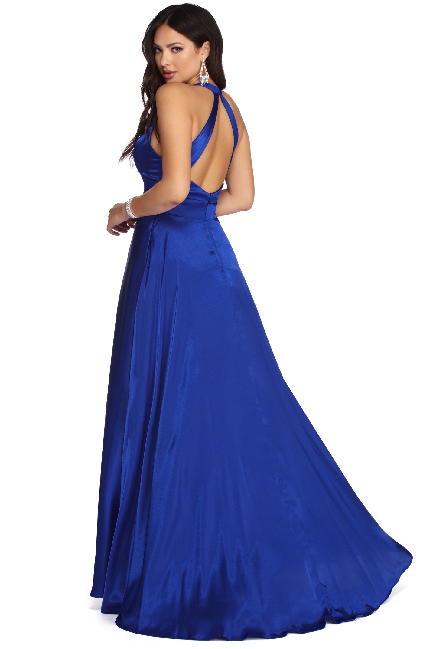 Lauren Formal Halter Satin Dress & Windsor