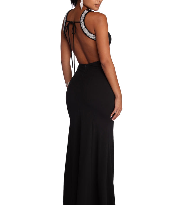 Jocelyn Formal Open Back Pearl Dress & Windsor