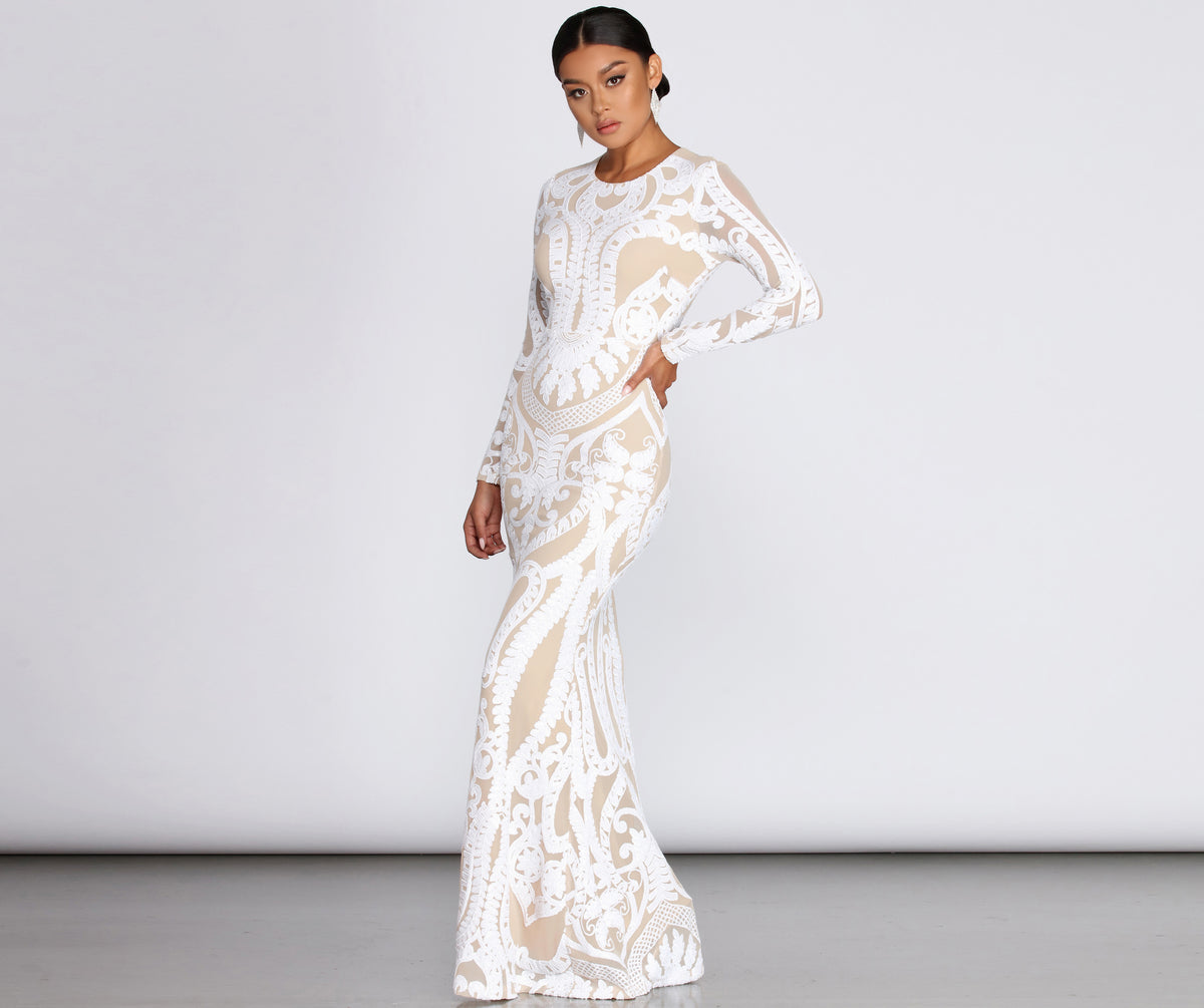 Aella Formal Sequin Long Dress