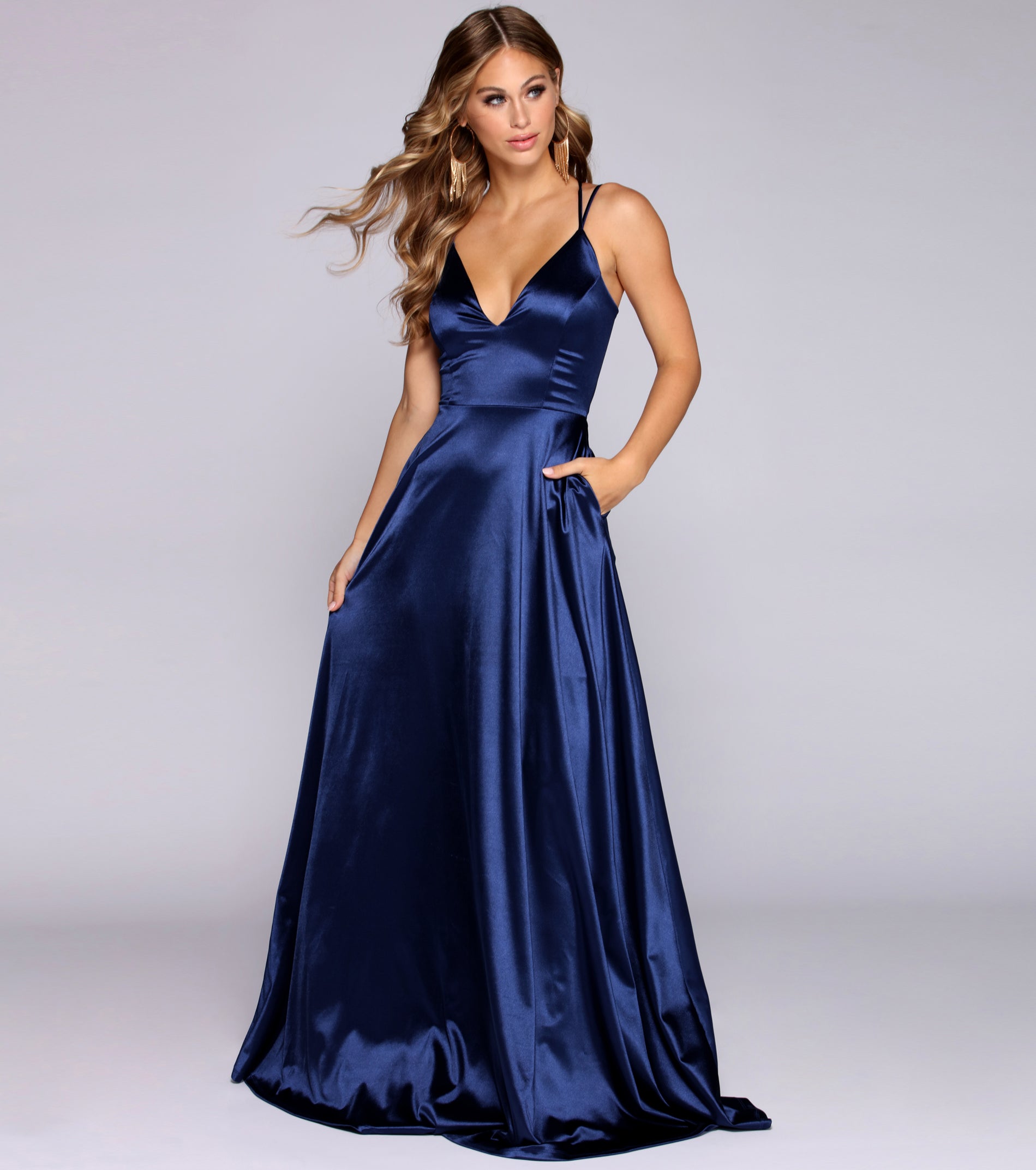 Hailey Satin A-Line Formal Dress & Windsor