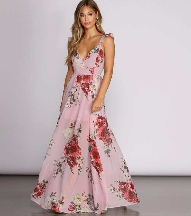 Cassandra Floral Chiffon Gown & Windsor