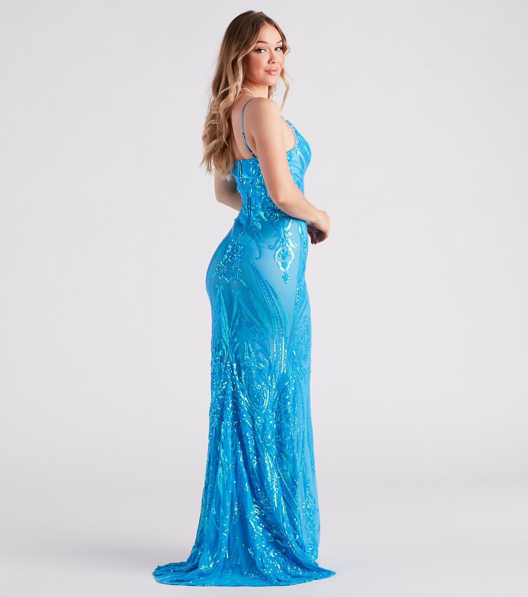 Hayley Formal Sequin V-Neck Mermaid Dress & Windsor