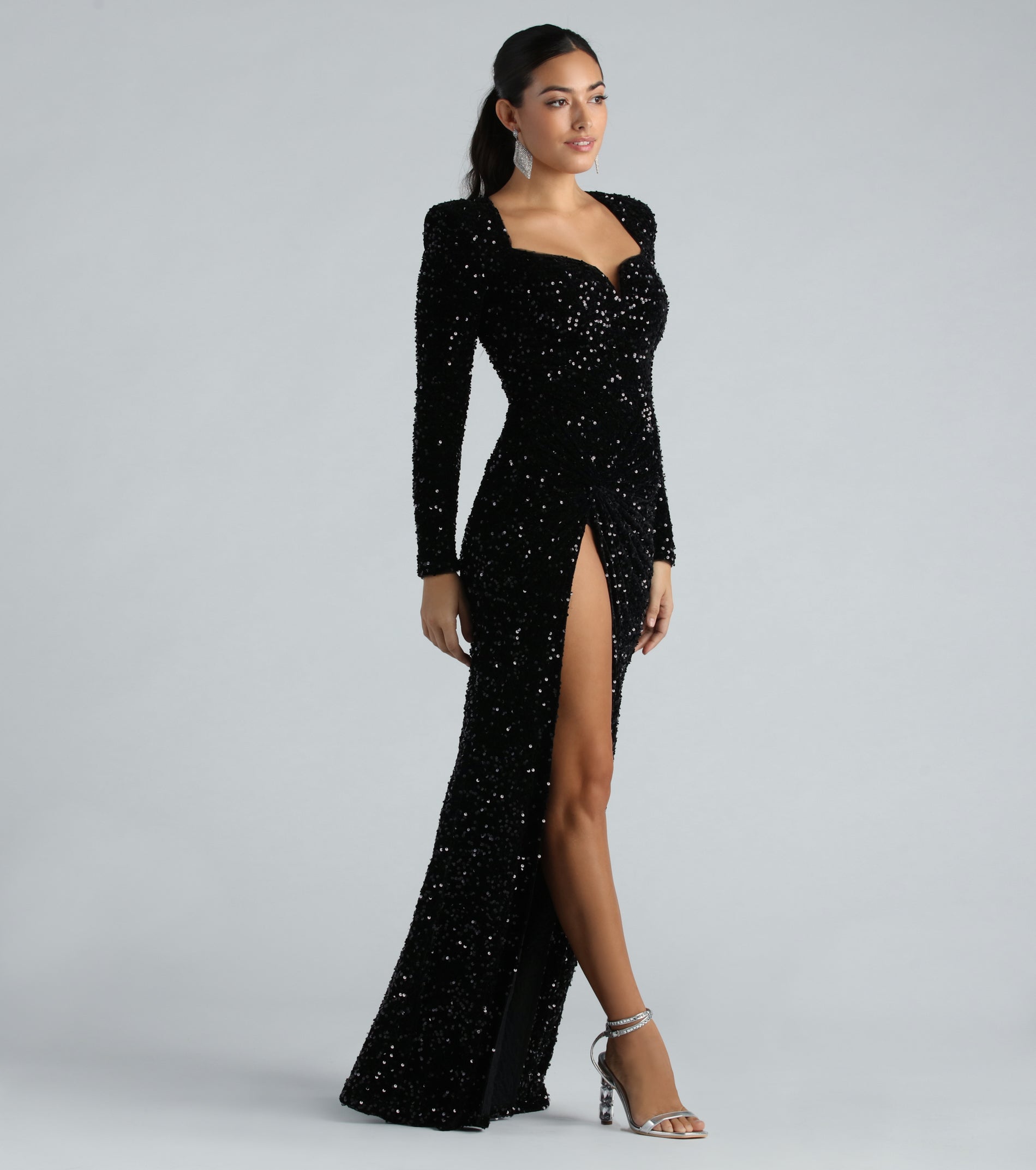 Long Sequin Dresses Under