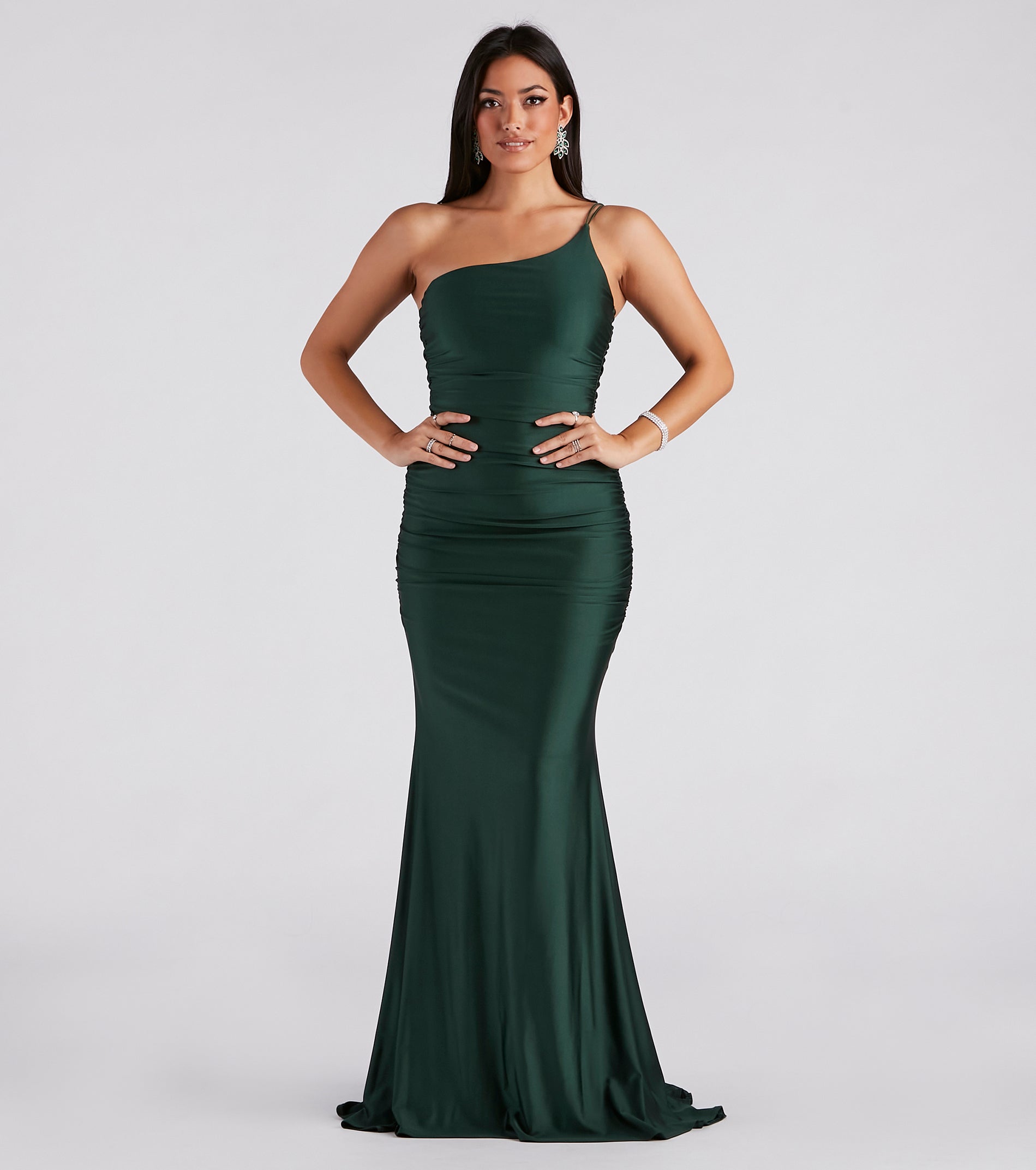 one shoulder mermaid dress