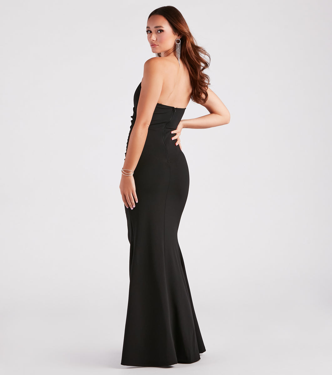 Jocelyn Formal Strapless High Slit Mermaid Dress & Windsor