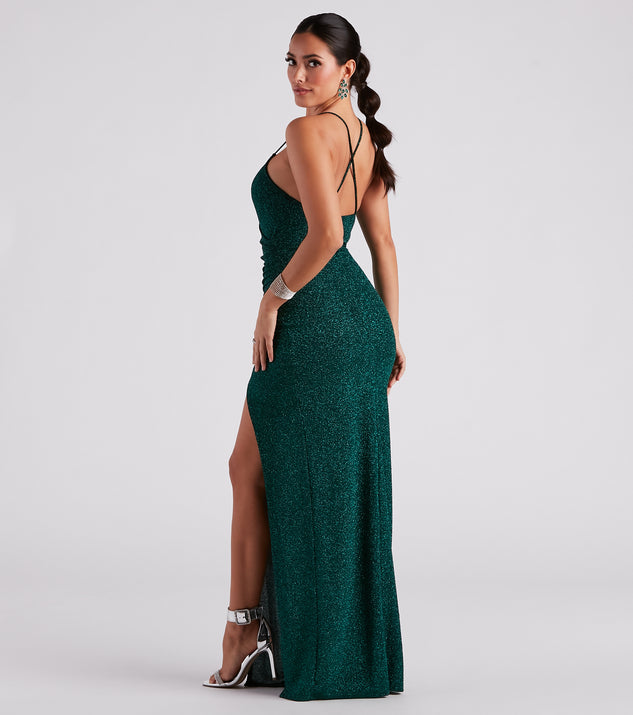 Leann Formal High Slit Glitter Dress & Windsor