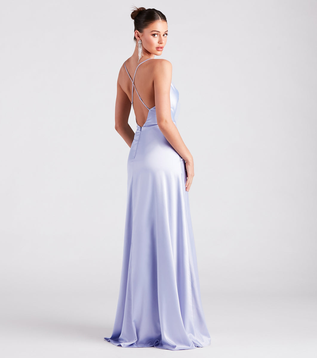 Allura Formal Satin A-Line Dress