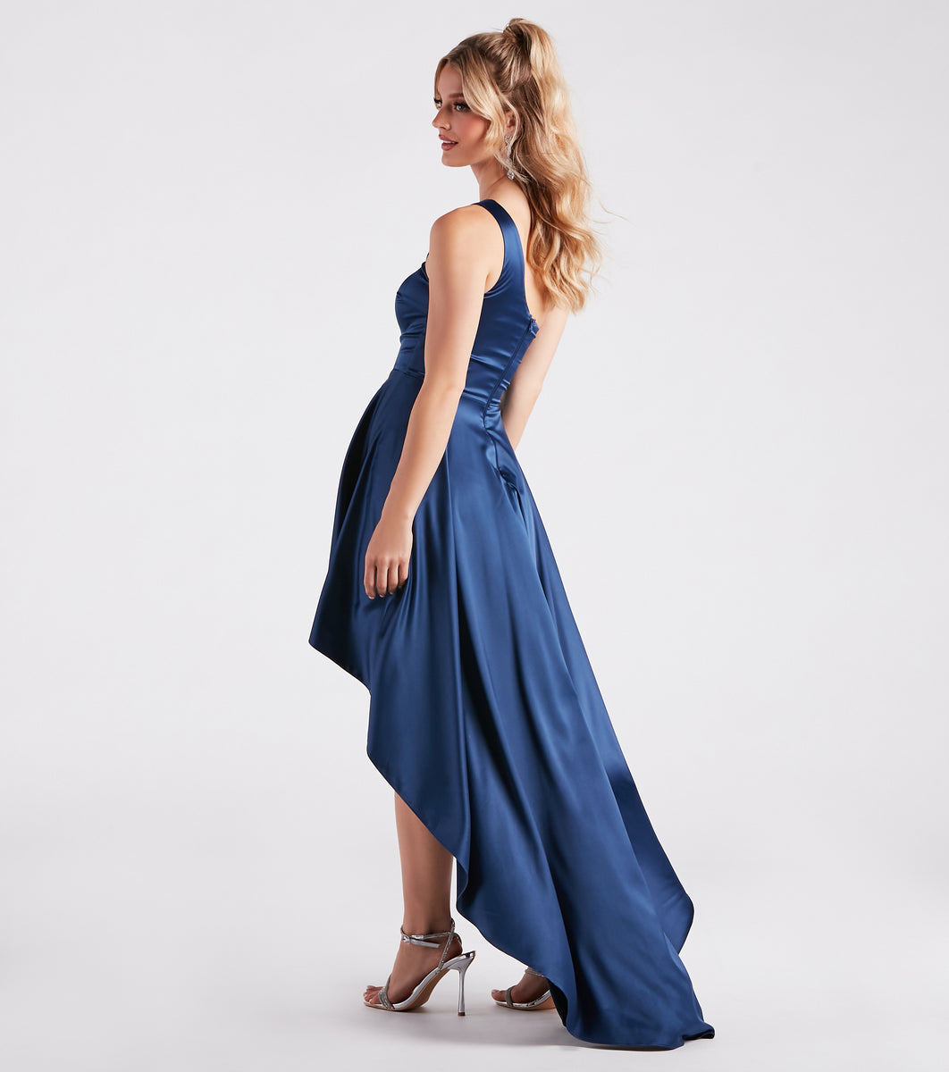 Sky Formal Satin High Low Dress