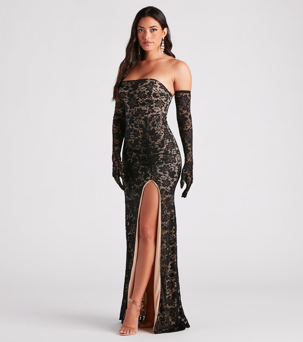 Alison Formal Lace Dress And Gloves Set & Windsor