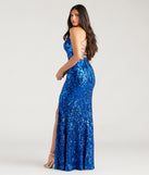 Allegra Formal Sequin Lace-Up Mermaid Dress is a gorgeous pick as your 2024 prom dress or formal gown for wedding guests, spring bridesmaids, or army ball attire!