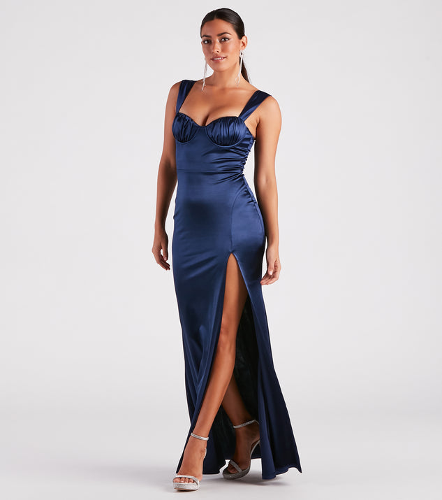 Catrina Formal Satin Sweetheart Dress & Windsor