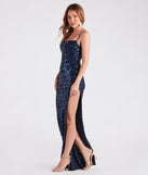Leah Formal Sequin Mesh Long Dress & Windsor