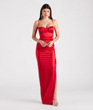 Eliora Formal Satin Corset Slim Dress is a gorgeous pick as your summer formal dress for wedding guests, bridesmaids, or military birthday ball attire!