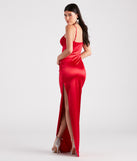 Eliora Formal Satin Corset Slim Dress is a gorgeous pick as your summer formal dress for wedding guests, bridesmaids, or military birthday ball attire!