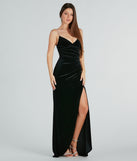 Elara Formal Velvet Rhinestone Strap Long Dress is a gorgeous pick as your summer formal dress for wedding guests, bridesmaids, or military birthday ball attire!