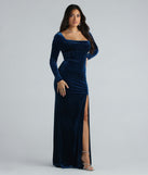 You'll feel stylish and confident in the Pam Formal Velvet Long Sleeve Mermaid Dress as your Winter Formal Dress to stand out at your dance or event.