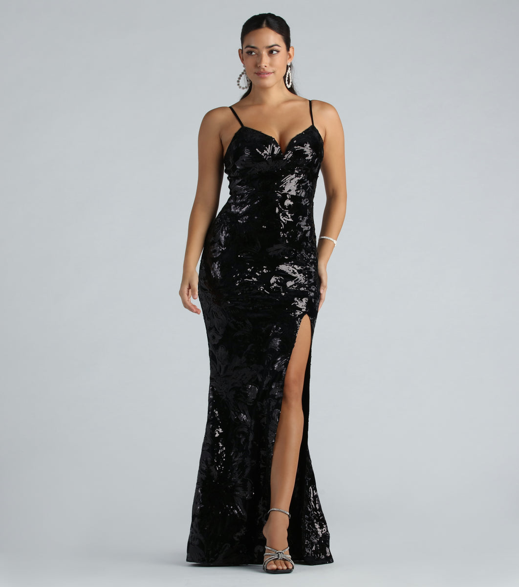 Sandy Formal Velvet Sequin Mermaid Dress & Windsor