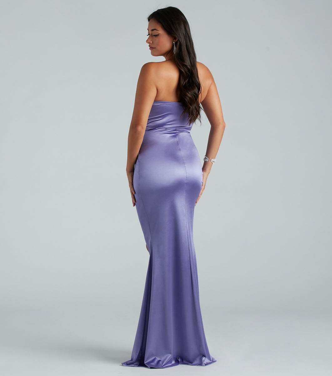 Hadlee Formal Satin Strapless Mermaid Dress