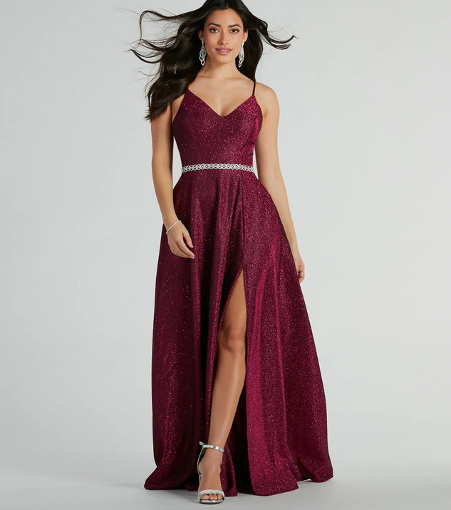 Tanya Formal Glitter A-Line Long Dress is the perfect prom dress pick with on-trend details to make the 2024 dance your most memorable event yet!