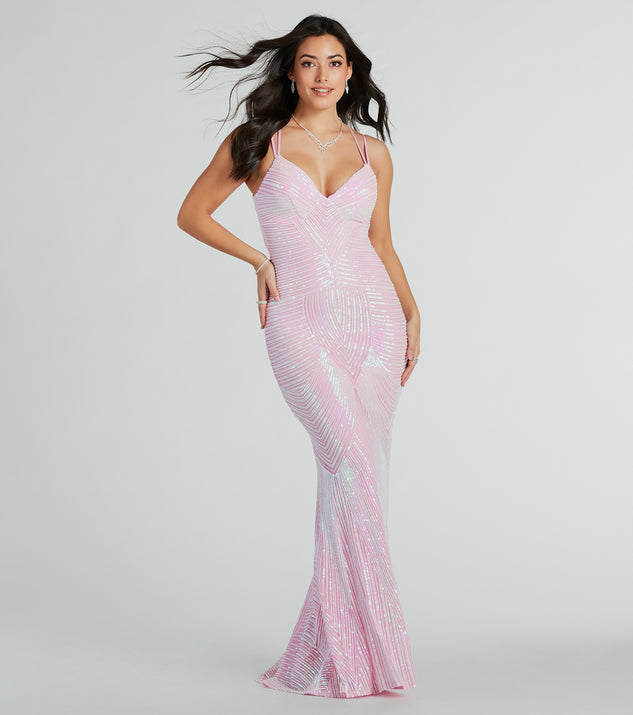 Lyanna Formal Iridescent Sequin Mermaid Dress