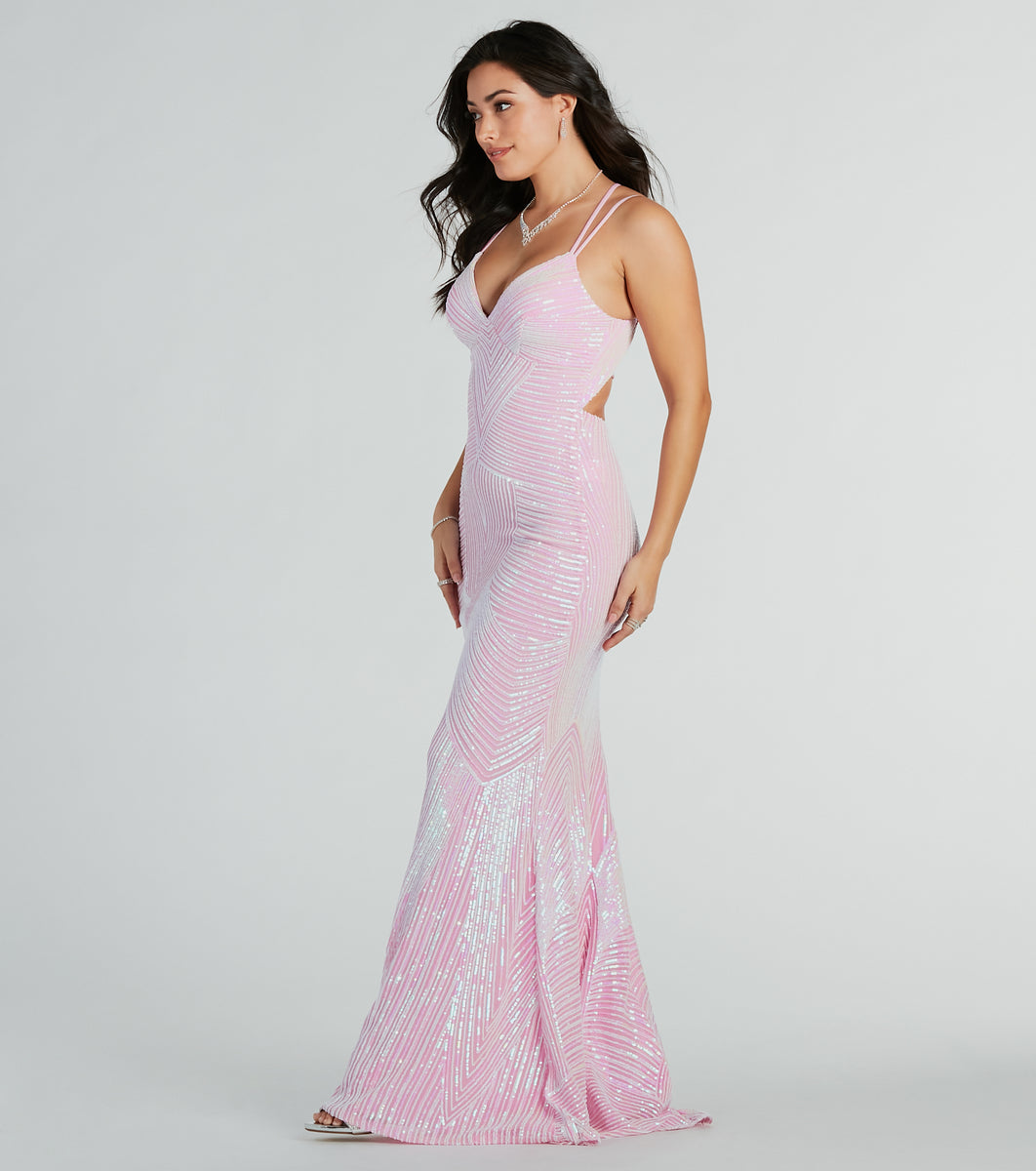 Lyanna Formal Iridescent Sequin Mermaid Dress