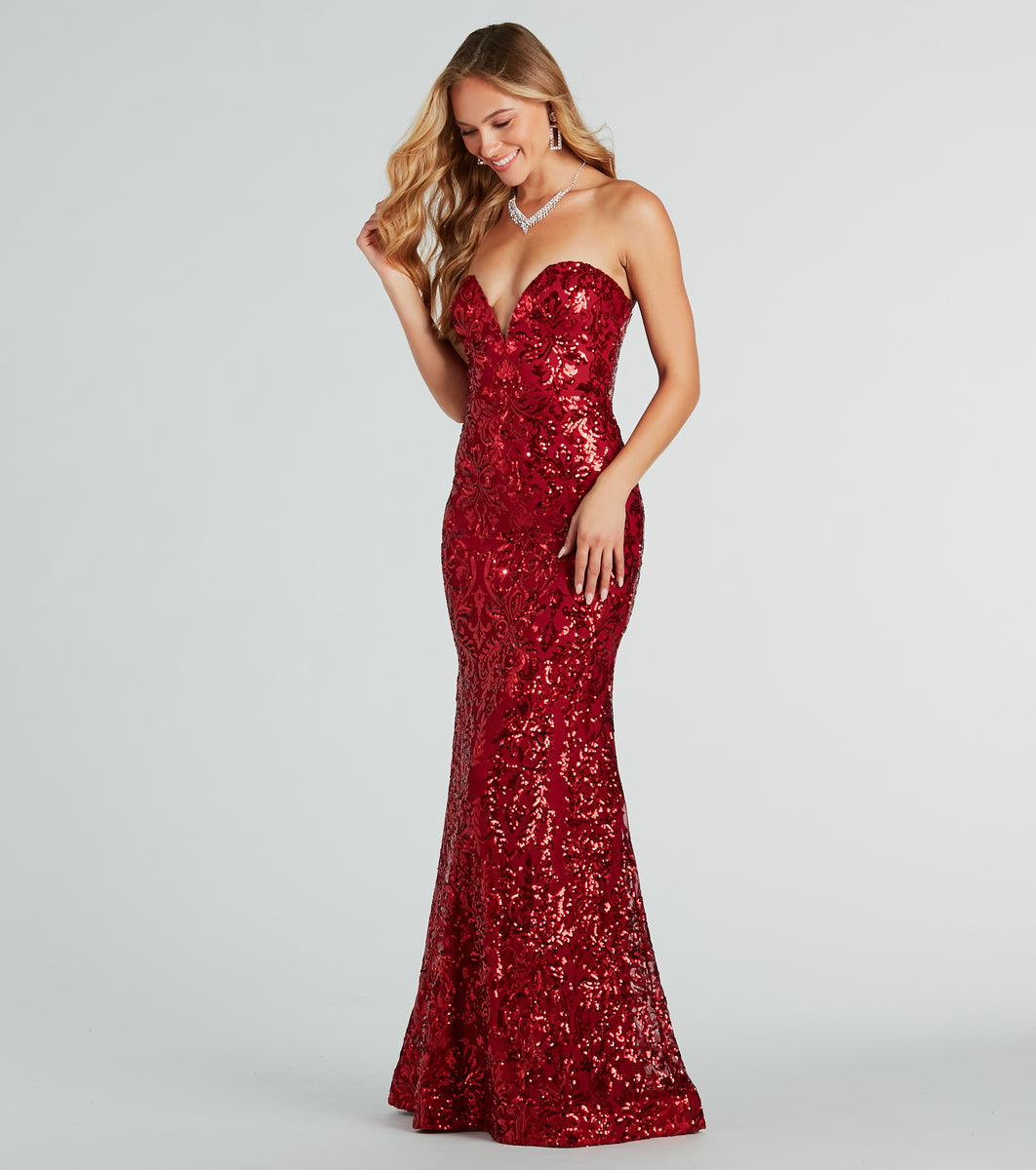 Leighton Formal Sequin Strapless Mermaid Dress & Windsor