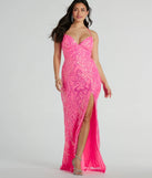 You'll be the best dressed in the Saige Formal Sequin Lace-Up Mermaid Dress as your summer formal dress with unique details from Windsor.