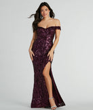 The Alanna Off-The-Shoulder Sequin Mermaid Dress as your wedding guest dress with a stylish neckline and/or sleeves and elevated details on the back and front will make you the best dressed at any event!