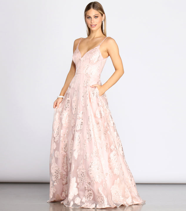 Floral organza prom clearance dress