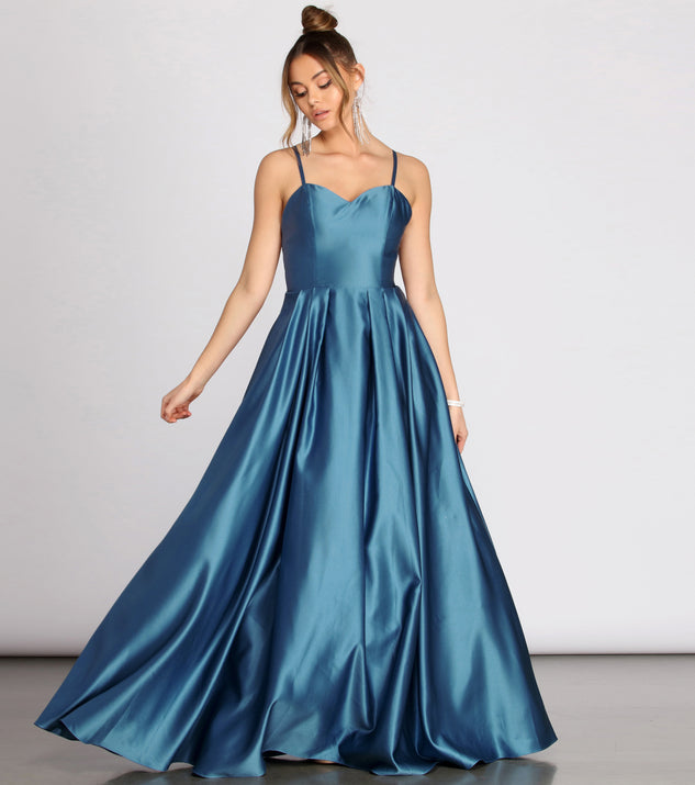Maisy Satin Strappy Back Gown & Windsor