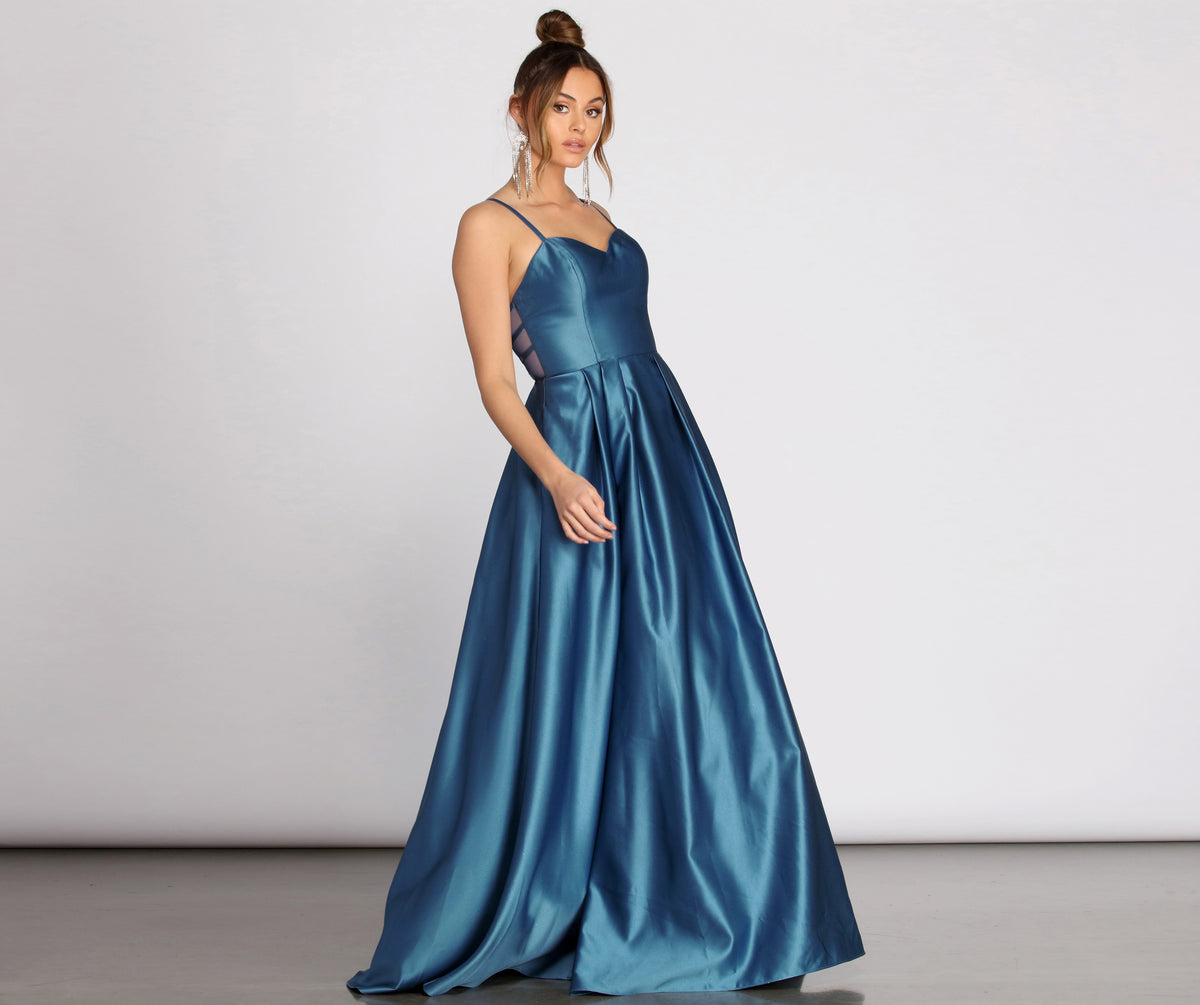 Maisy Satin Strappy Back Gown & Windsor