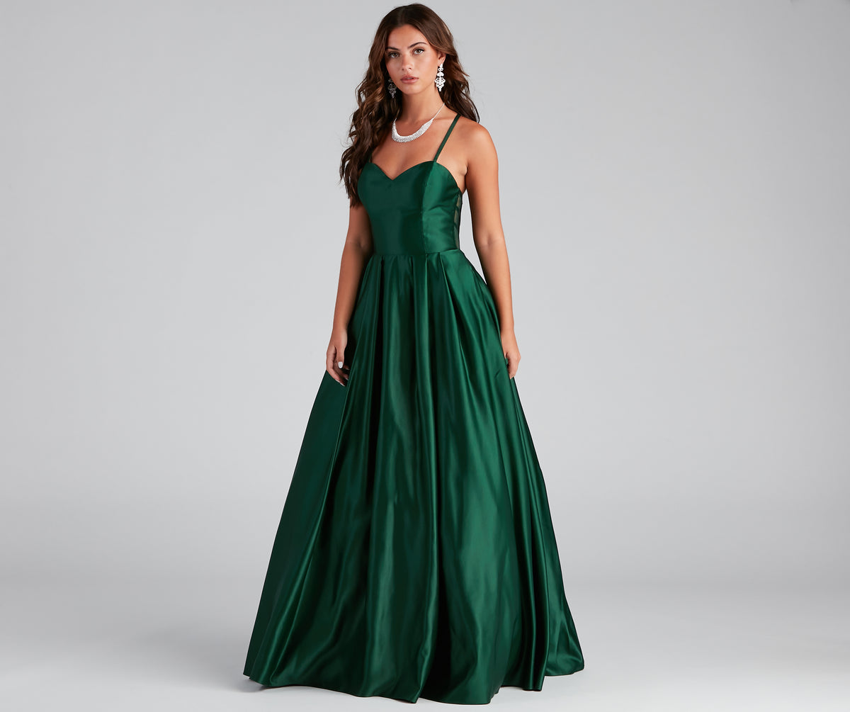 Milana Formal Sleeveless Satin Ball Gown & Windsor