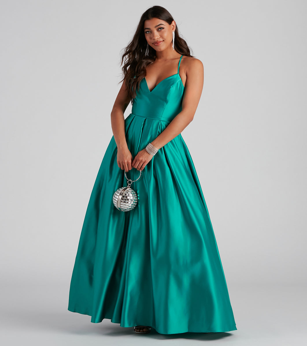 Molly Satin Lace Up Ball Gown