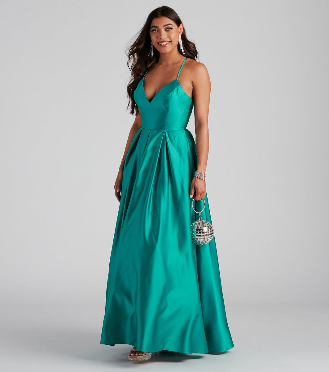 Molly Satin Lace Up Ball Gown & Windsor