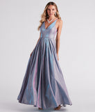 Delaney Iridescent Glitter Woven Ball Gown is a gorgeous pick as your 2023 prom dress or formal gown for wedding guest, spring bridesmaid, or army ball attire!