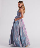 Delaney Iridescent Glitter Woven Ball Gown is a gorgeous pick as your 2023 prom dress or formal gown for wedding guest, spring bridesmaid, or army ball attire!