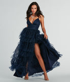 Roxanna Tulle Ruffle A-Line Ball Gown is the perfect prom dress pick with on-trend details to make the 2024 dance your most memorable event yet!